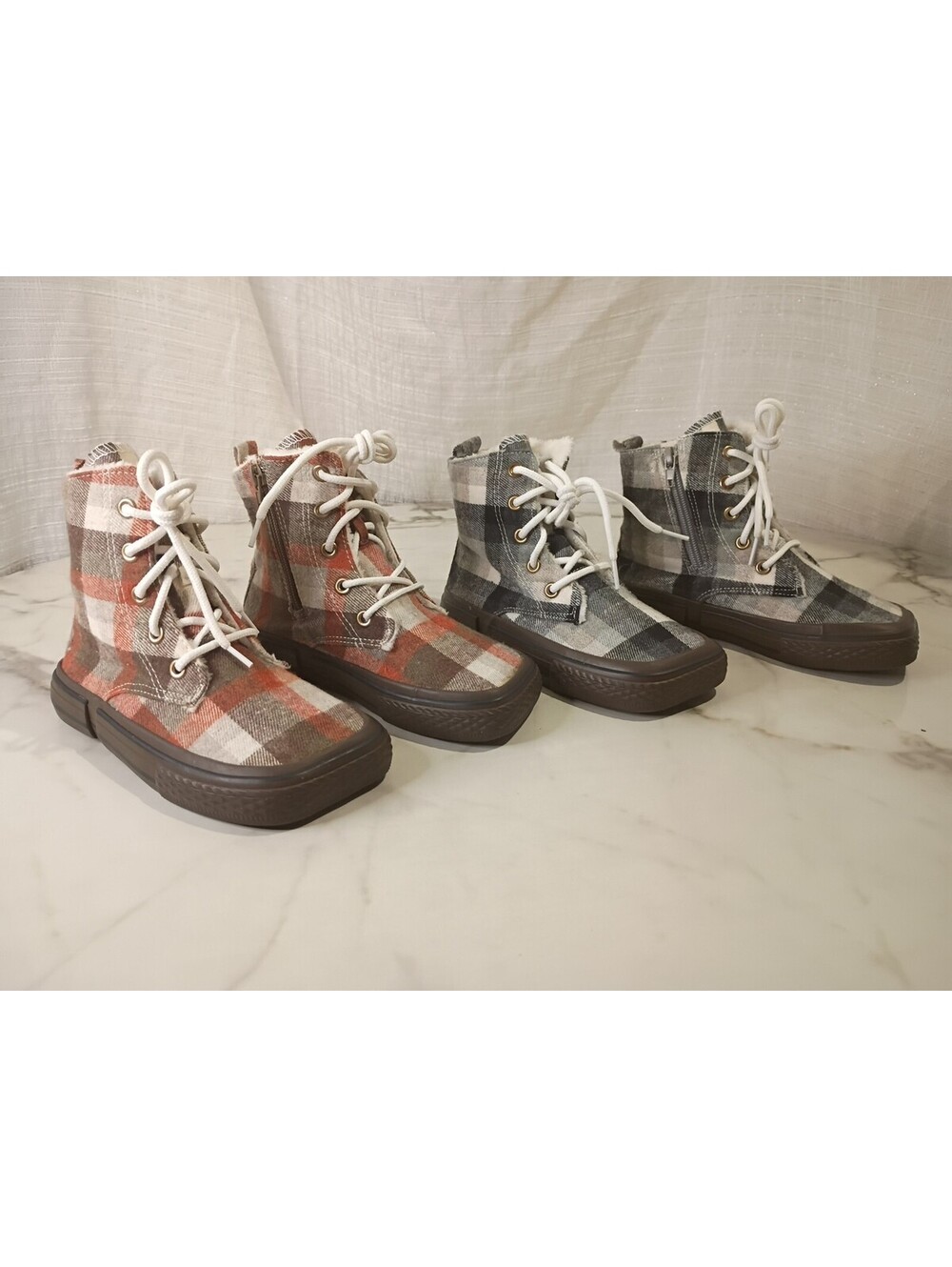 Opoee Boy Toddlers Checked Boots Size 12(30)